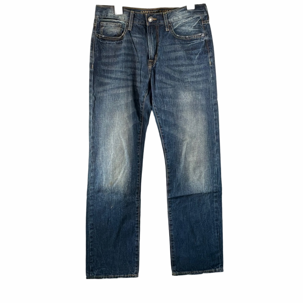American Eagle Outfitters Men's Dark Blue Straight Jeans